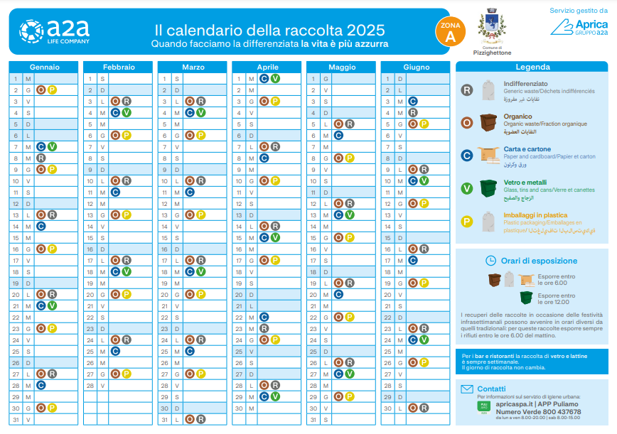 Calendari Raccolta Rifiuti 2025